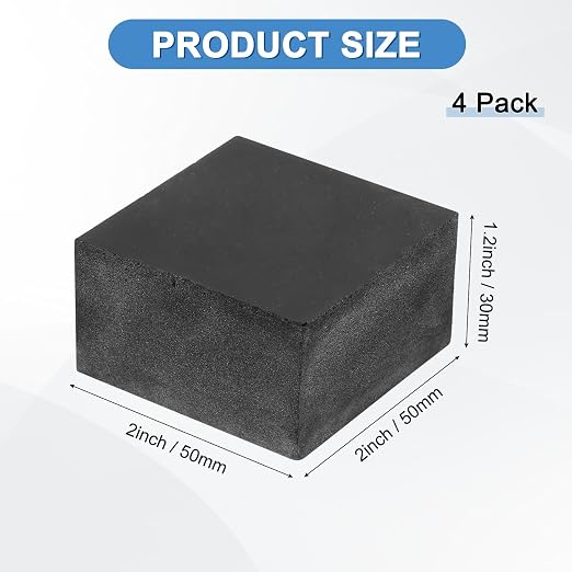 M METERXITY 4-Pack Rubber Anti Vibration Pads 2" Non-Slip Square Vibration - Image 3