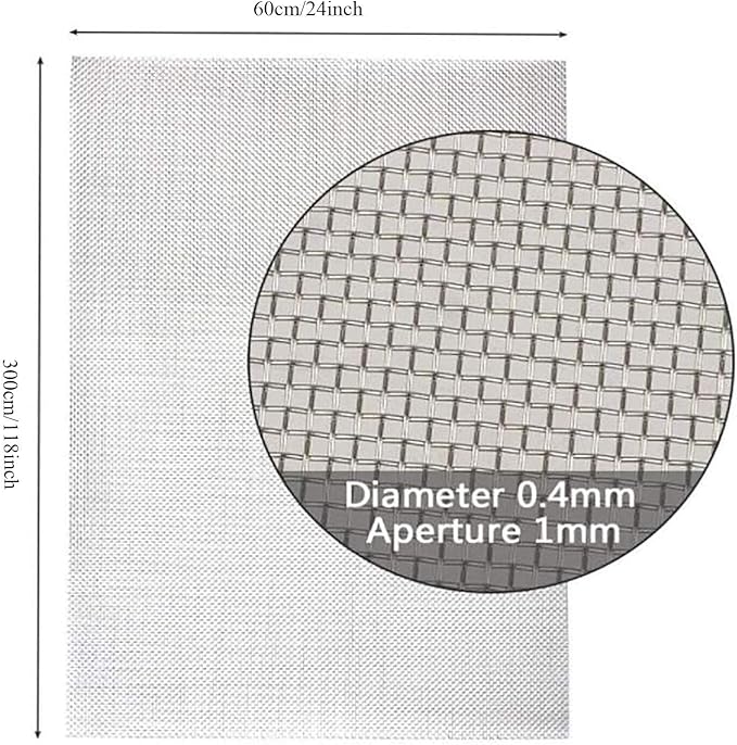 KISKIS 304 Stainless Steel Woven Wire Mesh, Wire Mesh Window Screen Mesh - Image 9