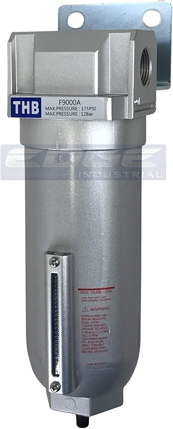 HEAVY DUTY INDUSTRIAL RATED HIGH FLOW PARTICULATE FILTER, IN-LINE WATER TRAP by THB
