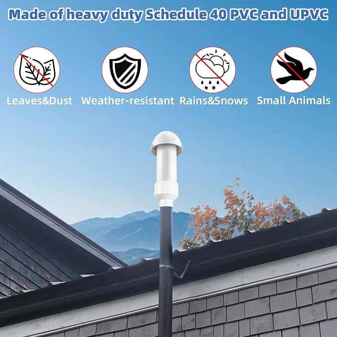 1.5 Inch Vent Stack Pipe Filter, Septic Tank Filter Vent Sewer Vents Cap - Image 5