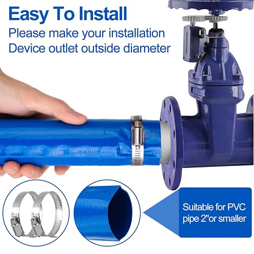 OCGIG 2" x 50 FT Pool Backwash Hose, Heavy-Duty Lay Flat Discharge PVC Hose - Image 3