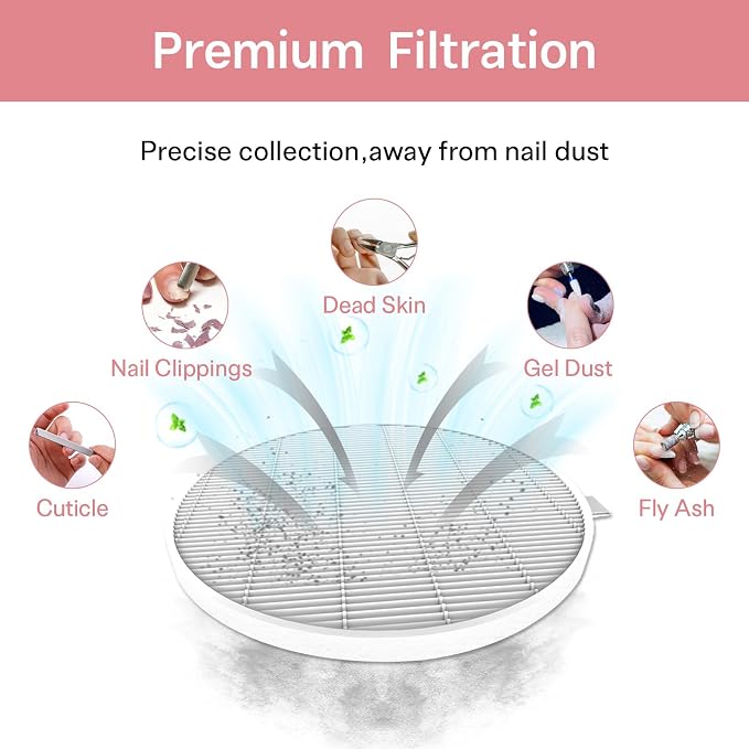 6 Pack HPro Nail Dust Collector Replacement Filters, Compatible - Image 4