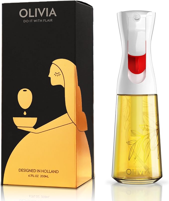 FLAIROSOL OLIVIA Oil Sprayer for Cooking, 200ml Glass Olive Oil Sprayer by Flairosol