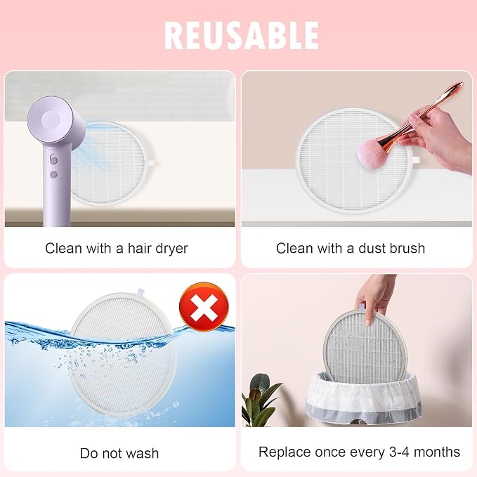 4 Pack Reusable HEPA Filters for MelodySusie Nail Dust Collector, Compatible - Image 6