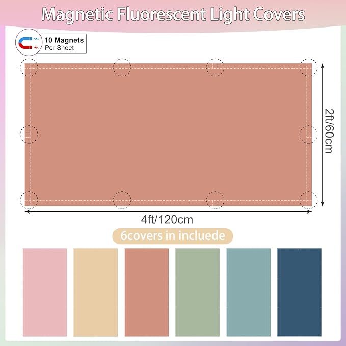 6pcs Magnetic Fluorescent Light Covers - Image 2