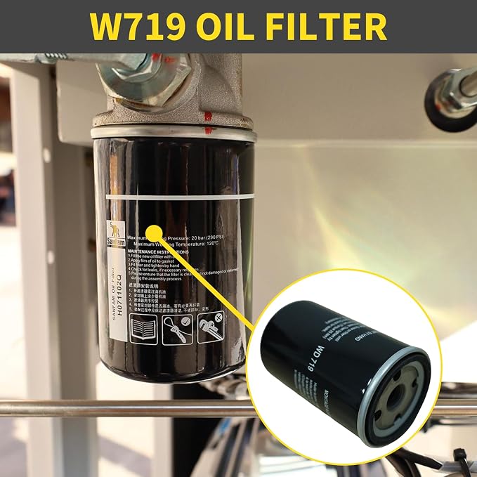 W719 Oil Filter for 10HP Belt Motors Air Compressor, Industrial Air Compressor - Image 3