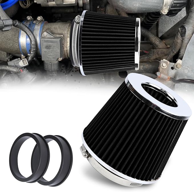 Hovom Universal Clamp-On Air Intake Filter, 76 89 102MM High Flow Round Tapered by Hovom