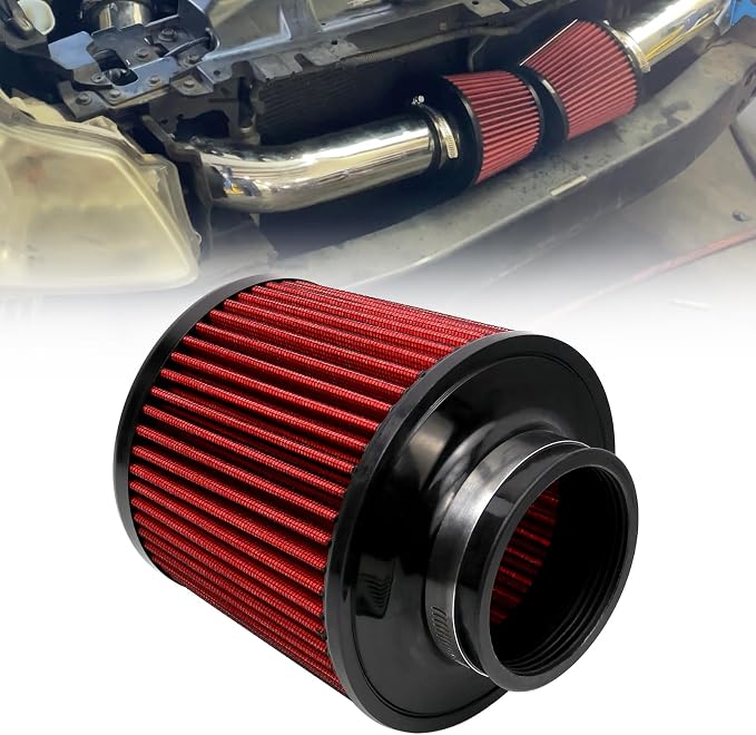 RYANSTAR RACING 76mm 3" High Flow Round Tapered Cone Cool Air Filter Cleaner by RYANSTARRACING