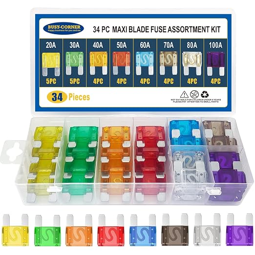 Maxi Blade Fuse Assortment Car Fuse 20A 30A 40A 50A 60A 70A 80A 100A Maxi Auto by BUSY-CORNER