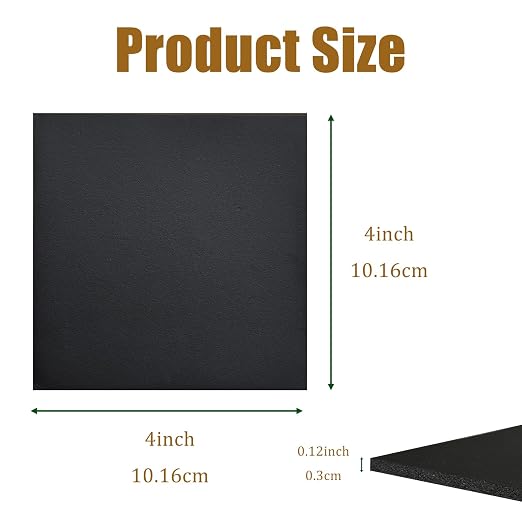 4 Pieces Adhesive Foam Padding 1/8 in Thick X 4 in X 4 in, Anti Vibration Pads - Image 2
