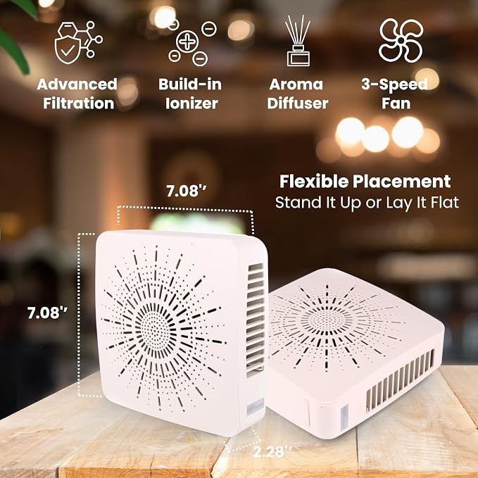 Portable Desktop Air Purifier & Fan Combo - Image 9