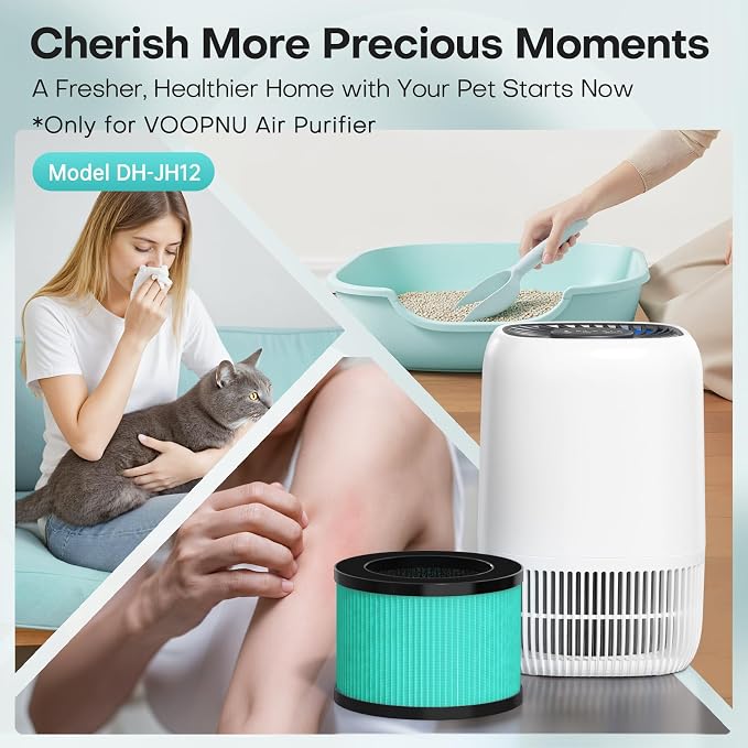 VOOPNU 2 Packs Pet-Care Filter for JH12, 4-in-1 High Efficiency Replacement - Image 7