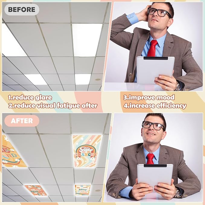 8Pcs Fluorescent Light Covers for Classroom Ceiling Lights, 4 x 2 Feet - Image 5