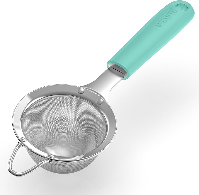 U-Taste Small Fine Mesh Strainer: 18/8 Stainless Steel 3.35in 30 Mesh Kitchen by U-Taste