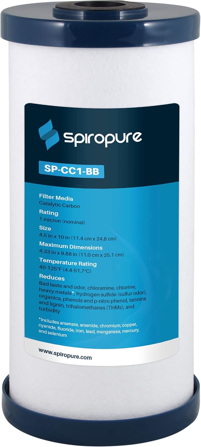 SpiroPure SP-CC1-BB 10x4.5 Catalytic Carbon Water Filter Cartridge by SpiroPure
