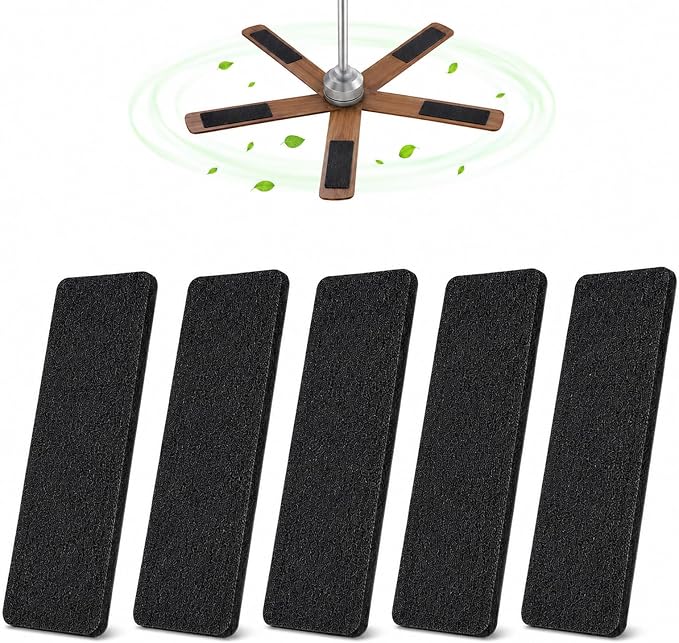 5 Pack Ceiling Fan Filters for Blades, Fan Air Purifier Pads by EKACO