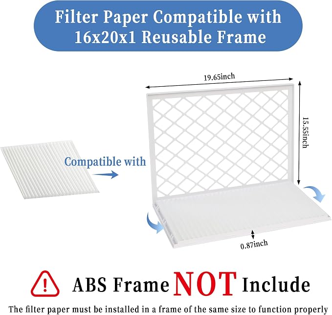 5 Pack 16x20x1 MERV 11 Air Filter Refills, Replaceable Filter Media only - Image 2