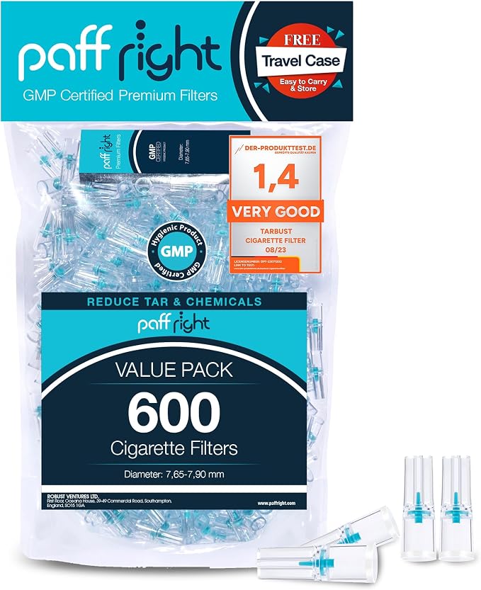Paffright Filter Tips, BPA and Phthalate Free, Medical Raw Material, 600 Per by paff+right