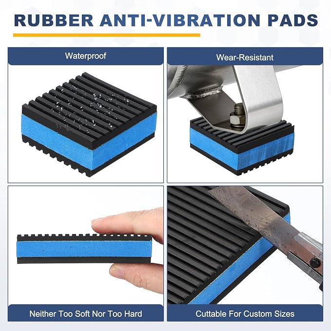 HARFINGTON 8Pcs Rubber Anti-Vibration Pads 4" x 4" x 7/8" Heavy Duty EVA - Image 4
