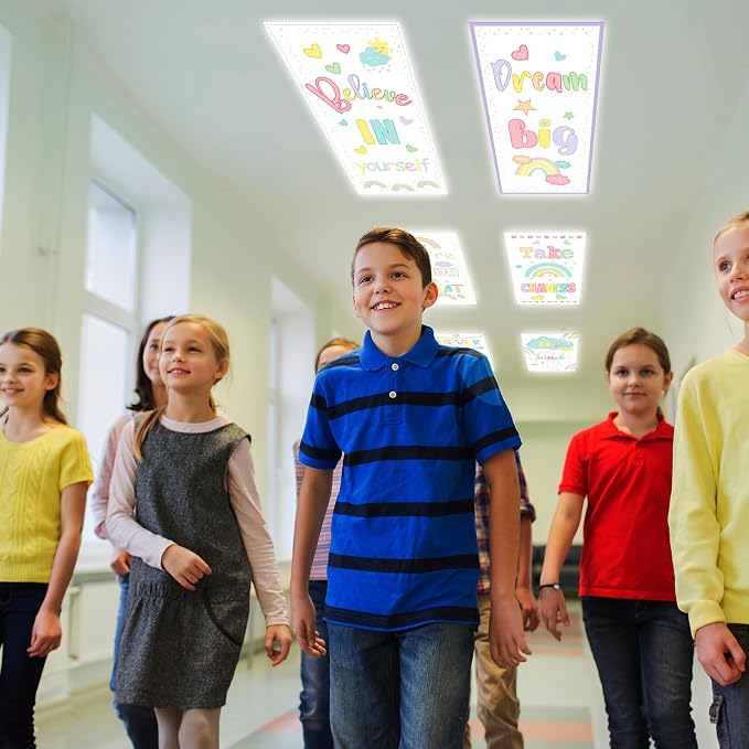 8Pcs Fluorescent Light Covers for Classroom Ceiling Lights, 4 x 2 Feet - Image 6