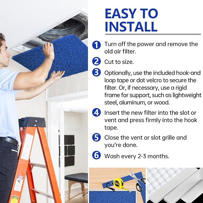 Ubeesize Reusable Air Filter 20x30x1, High Air Flow Furnace Filters Cut to Fit - Image 7