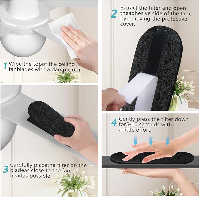 15 Pack Ceiling Fan Filters for Blades, Air Filters - Image 7