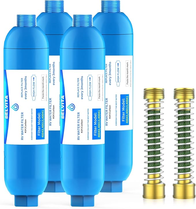 BELVITA RV Inline Marine Water Filter, Bad Taste, Odor by BELVITA