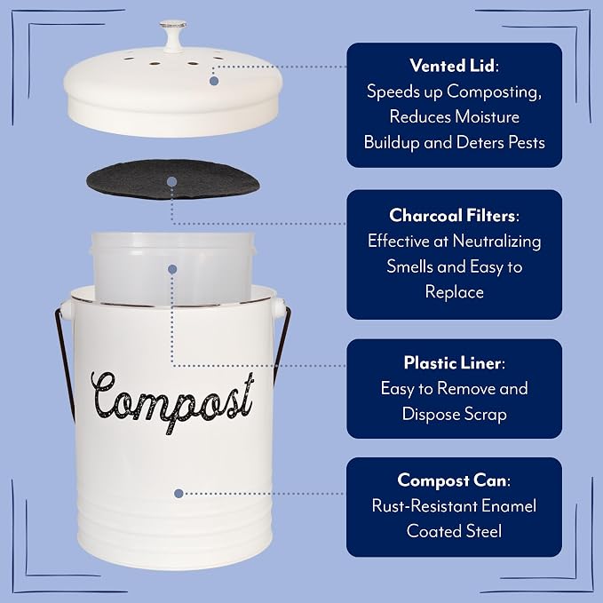 AuldHome Design Kitchen Compost Bin - Image 3