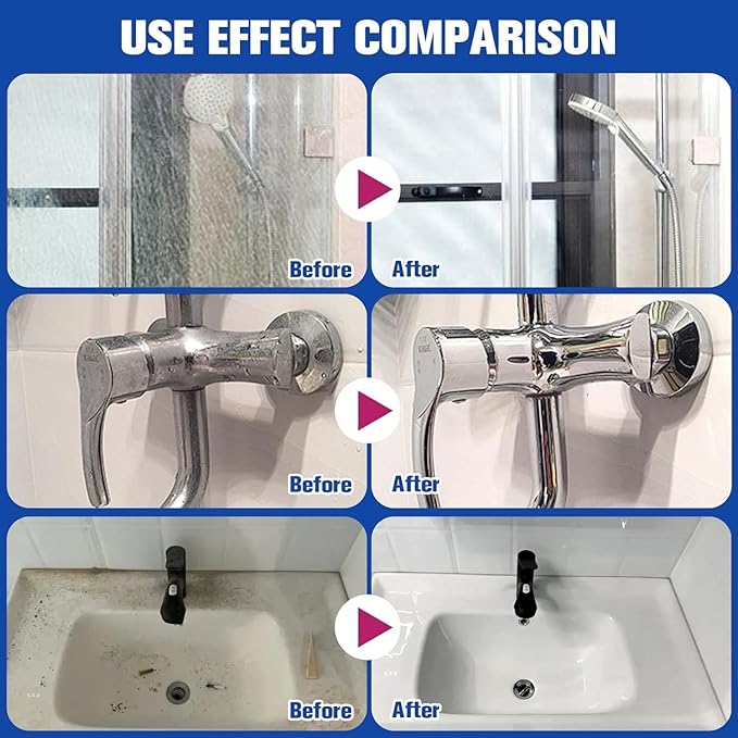 Bathroom Descaler Foam Cleaner,Bubble Cleaner Foam,Bathroom Glass Descaler,All Purpose Rinse Cleaning Foams Spray For Bathtub,Toilet,Glass,Faucet(2PCS)