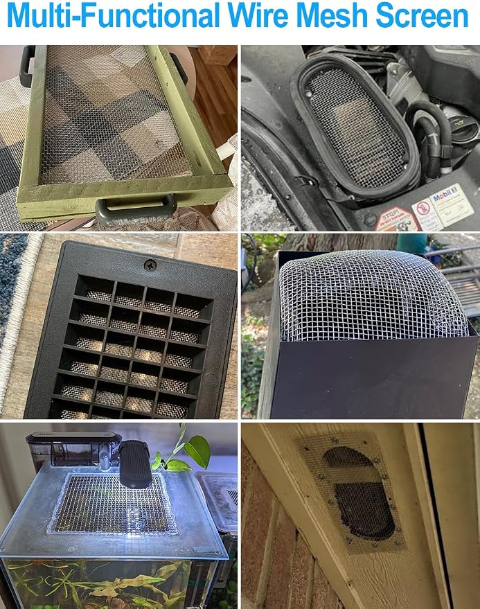 3Pack 5Mesh 10'' x 14'' Wire Mesh Screen, 304 Stainless Steel Anti-Rusted Mesh - Image 4