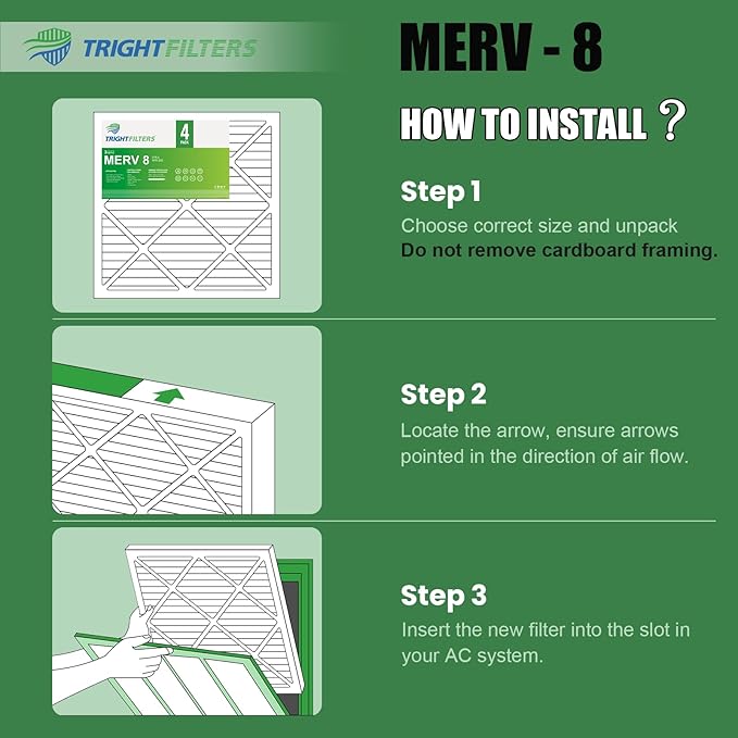 14x24x1 Air Filter 4 Pack, MERV 8 Pleated Dust Defense Air Filters Replacement - Image 7
