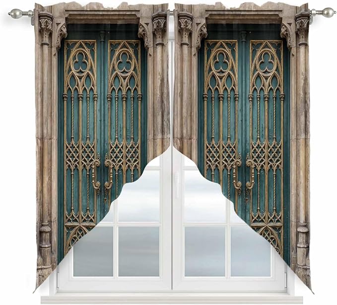 Turquoise Vintage Door Swag Valances by Unknown