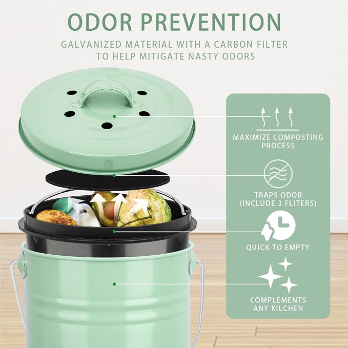 Vipush Compost Bin Kitchen Countertop Composter - Image 2