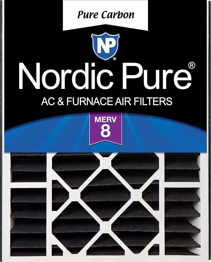 Nordic Pure 20x25x5 Air Bear Replacement Pure Carbon Odor Reduction Merv 8 Air by NordicPure