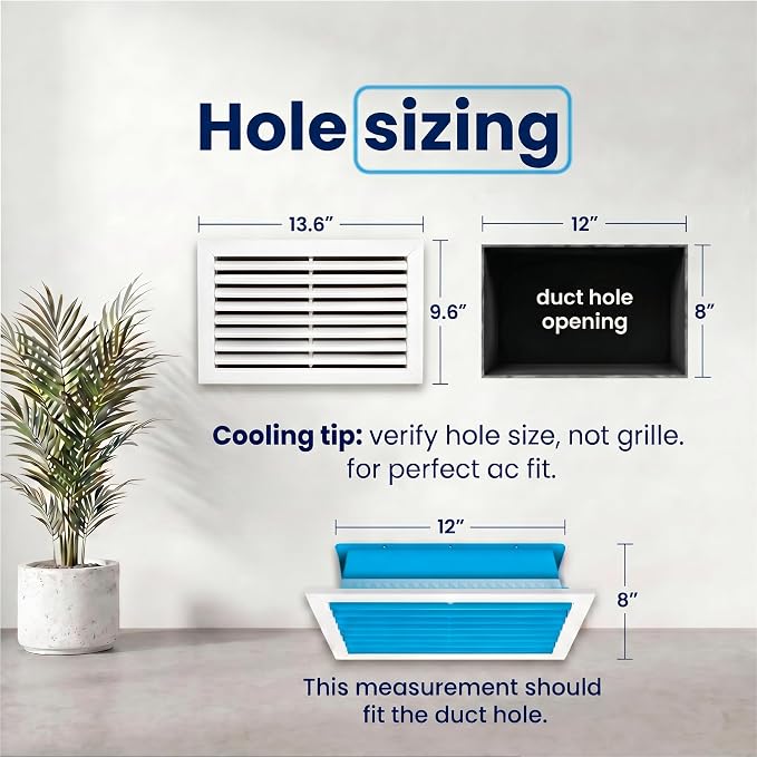 8x12 Aluminum 1-Way Air Vent Cover Wall or Ceiling Register – Multi-Shutter - Image 3