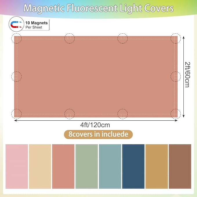8pcs Magnetic Fluorescent Light Covers - Image 2