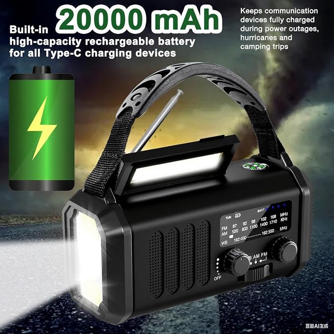 Gifts for Men Husband Dad Valentines Day, Emergency Hand Crank NOAA Weather - Image 6