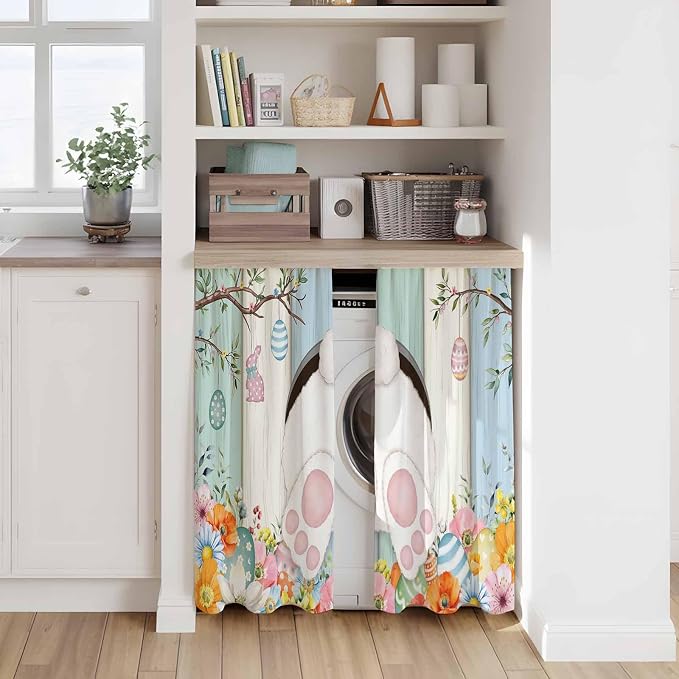 Easter Kitchen Curtains 45 Inch Long 2 Panel Set, Rod Pocket Window Treatment - Image 7