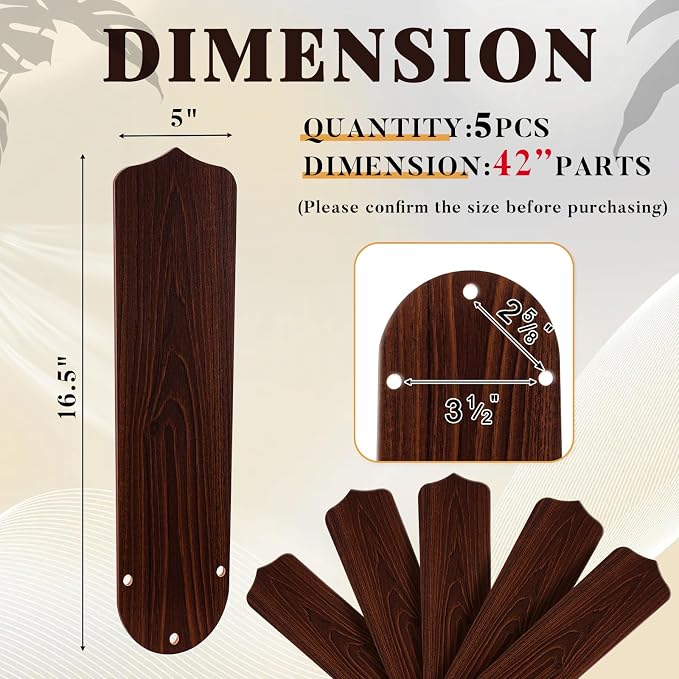 Lineshading 5 Pack 16 1/2" Replacement Fan Blades - Image 2