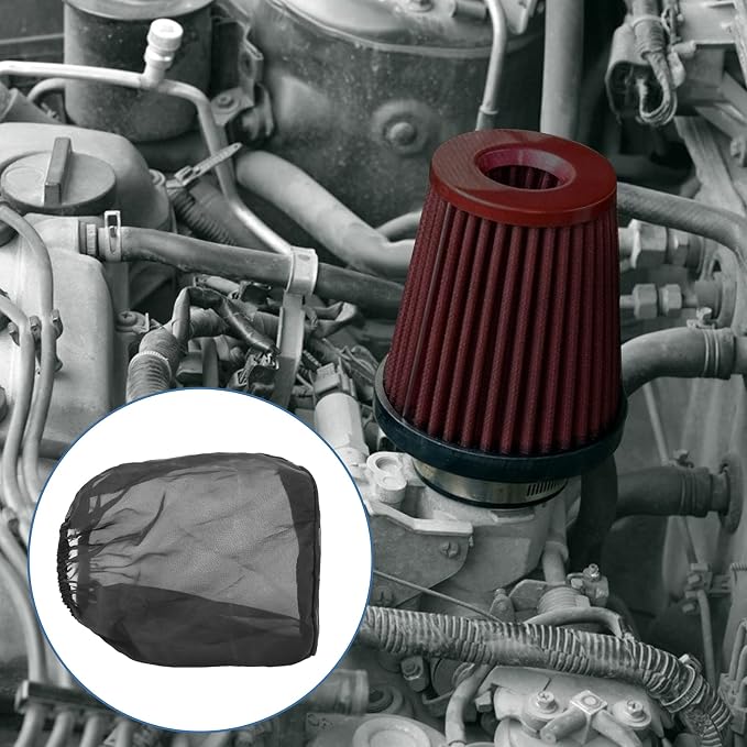 Universal Air Filter Cover, Air Filter Protective Cover Black Car Cold Air - Image 7