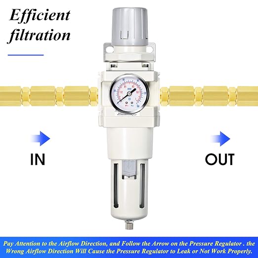 TAILONZ PNEUMATIC 3/4 Inch NPT Manual Drainage Air Filter Pressure Regulator - Image 4