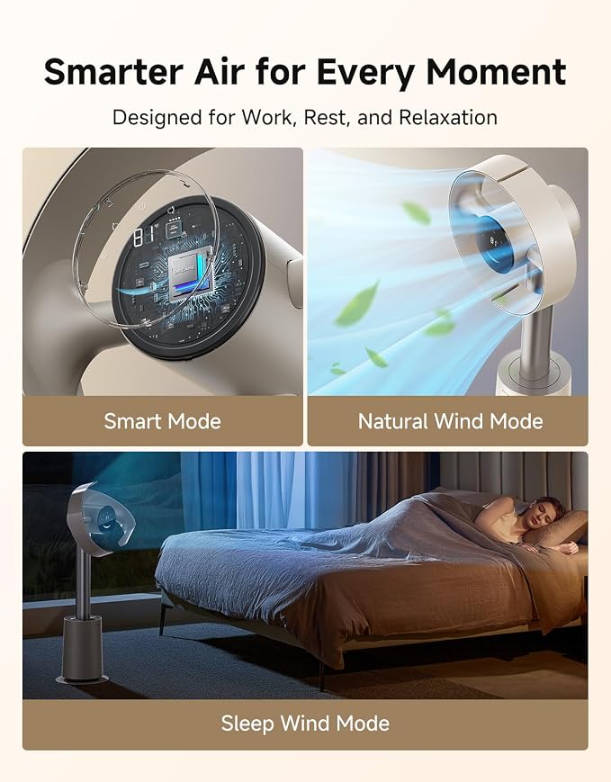DREAME Bladeless Tower Fan for Bedroom, Smart Standing Fan - Image 9