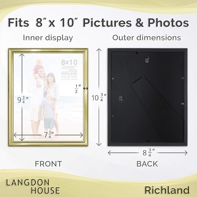 Langdon House 8x10 Picture Frames Set Distinguished Edging - Image 2