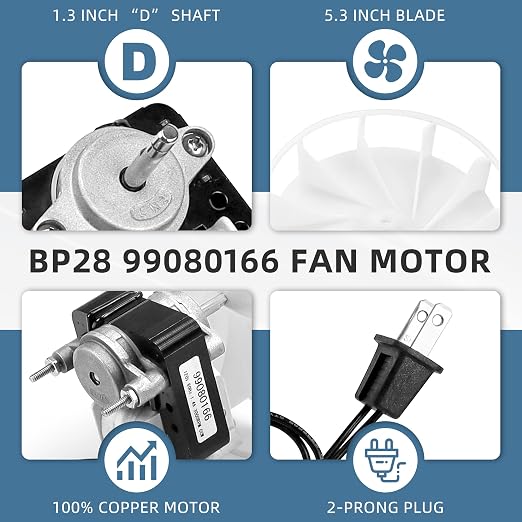 S99080166 BP28 Bathroom Vent Bath Fan Motor Kit Replacement YJF6178 Fit - Image 4
