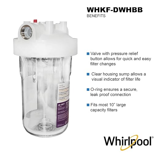 Whirlpool 10" x 4.5" Large Capacity Whole House Water Filter Housing WHKF-DWHBB - Image 2