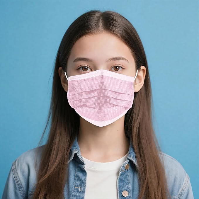 NNPCBT Pink Disposable Face Masks 125 Pack, 3-Ply Breathable Mask - Image 7