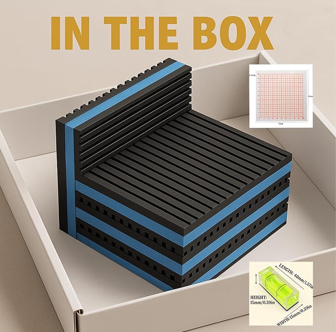 4P Anti Vibration Pads 4'' X 4'' X 7/8" Sound Isolation Ribbed Rubber Mats - Image 9