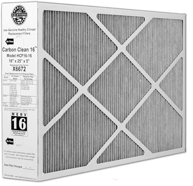 Lennox Carbon Coated X6672 Healthy Climate MERV 16 Filter by Unknown