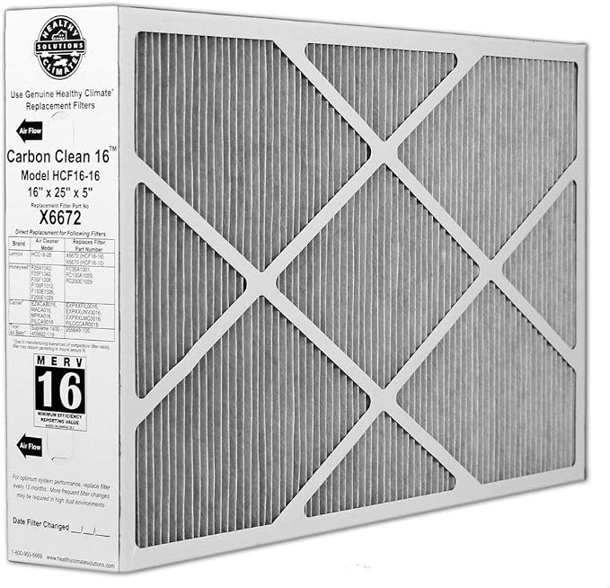 Lennox Carbon Coated X6672 Healthy Climate MERV 16 Filter by Unknown