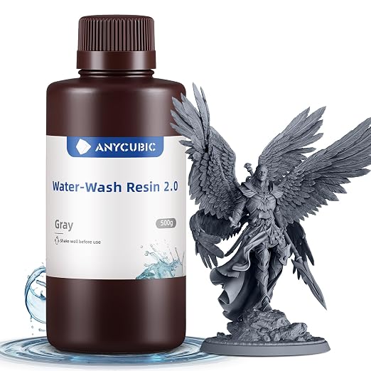 ANYCUBIC Water Washable 3D Printer Resin 2.0, 405nm High Precision 3D Resin by ANYCUBIC